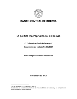 La política macroprudencial en Bolivia