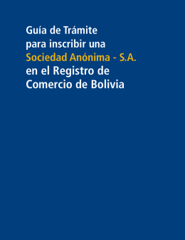 en el Registro de Comercio de Bolivia