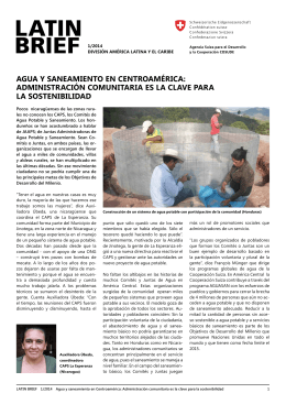 Agua y saneamiento en centroamérica: Administracion
