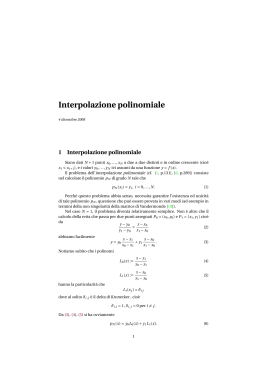 Interpolazione polinomiale - Dipartimento di Matematica