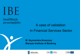 A case of validation in Financial Services Sector