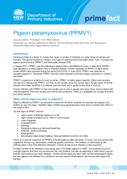 Pigeon paramyxovirus (PPMV1) - Primefact 1121