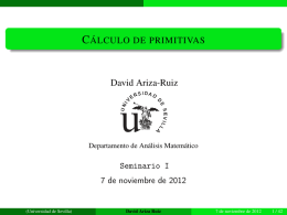 Cálculo de primitivas - Universidad de Sevilla