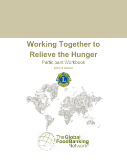 Working Together to Relieve the Hunger