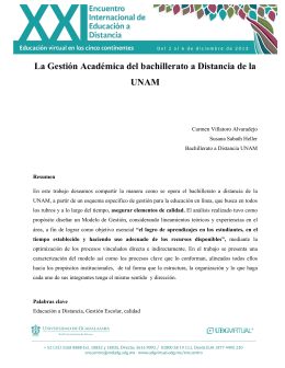 La Gestión Académica del bachillerato a Distancia de la UNAM
