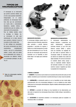 TIPOS DE MICROSCOPIOS - Centro Óptico Electrónico