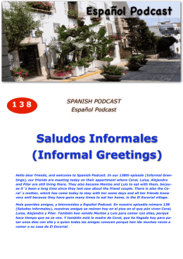 Saludos Informales (Informal Greetings) Español Podcast