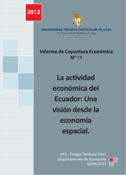 La actividad económica del Ecuador: Una visión desde la