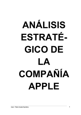 analisis estrategico de la compañía apple