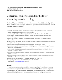 Conceptual frameworks and methods for advancing invasion ecology