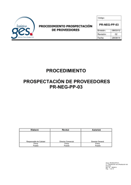 PR-NEG-PP-03 Prospectacion de proveedores