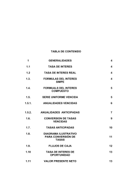 tabla de contenido 1 generalidades 4 1.1 tasa de interes 4