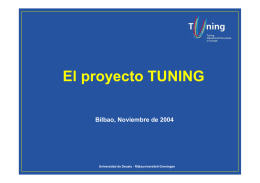 El proyecto TUNING - Decanato de Estudios de Postgrado