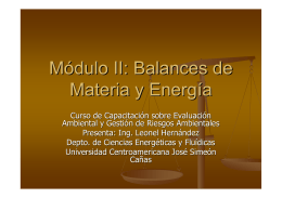 Modulo ii: balances de materia y energia