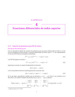 Ecuaciones diferenciales de orden superior - Canek