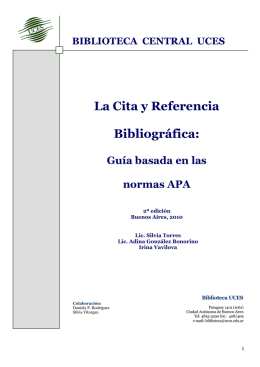 La Cita y Referencia Bibliográfica: Guía basada en las normas APA