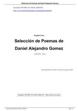 Selección de Poemas de Daniel Alejandro Gomez