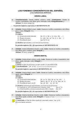 Los fonemas consonánticos del español