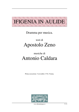 Ifigenia in Aulide - Libretti d`opera italiani