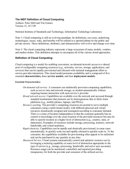 A NIST Notional Definition of Cloud Computing