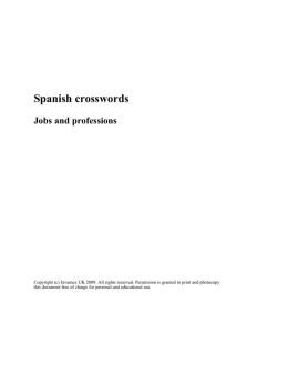 Spanish crosswords: jobs and professions