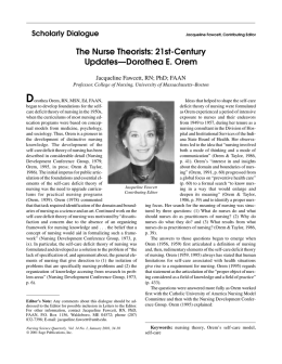 The Nurse Theorists: 21st-Century Updates—Dorothea E. Orem