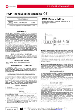 PCP Phencyclidine cassette PCP Fenciclidina