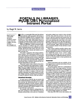 Portals in libraries. MyUB: UB`s personalized intranet portal