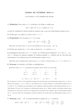 8. La función fi y el teorema de Euler.