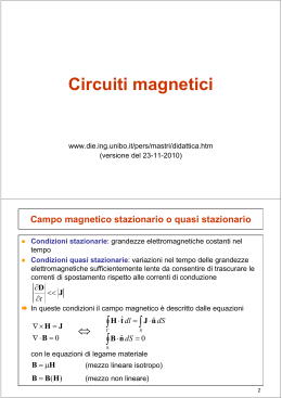 Circuiti magnetici - Dipartimento di Ingegneria dell`Energia elettrica