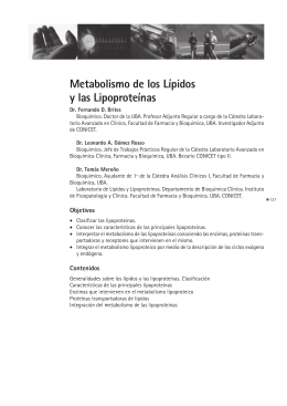 Metabolismo de los Lípidos y las Lipoproteínas