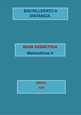 BACHILLERATO A DISTANCIA Matemáticas II