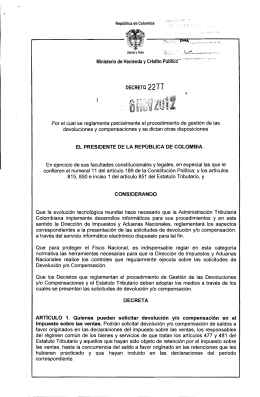 Decreto 2277 de 2012