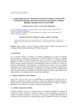 Comparación entre los Modelos de Gestión de Calidad Total: EFQM