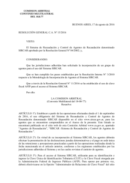 RG C.A. 15/2016 - Comisión Arbitral del Convenio Multilateral
