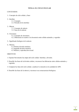 TEMA 6: EL CICLO CELULAR CONTENIDOS 1.