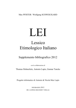 Lessico Etimologico Italiano