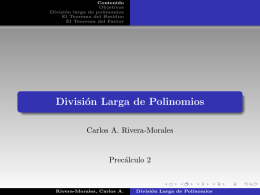 División Larga de Polinomios