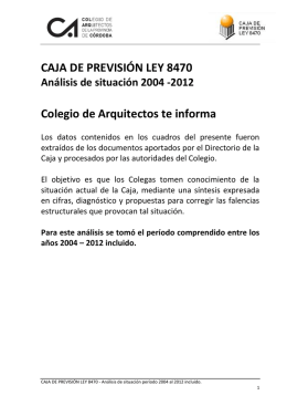 CAJA DE PREVISIÓN LEY 8470 Colegio de Arquitectos te informa