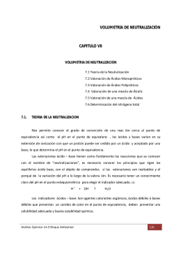 VOLUMETRÍA DE NEUTRALIZACIÓN CAPITULO VII