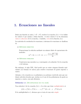 1. Ecuaciones no lineales