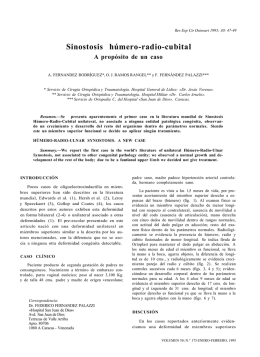 Sinostosis húmero-radio-cubital - Revista Cirugía Osteoarticular