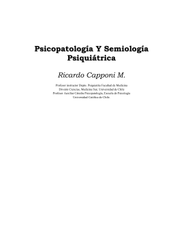 Psicopatología Y Semiología Psiquiátrica