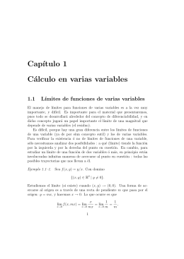Cap´ıtulo 1 Cálculo en varias variables