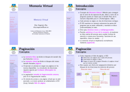 Memoria Virtual Introducción Paginación Paginación