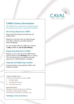 CARM Centre Information