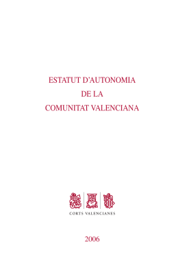 L`Estatut d`autonomia de la Comunitat Valenciana