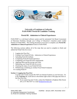UL Lafayette Portal III Candidate Guide
