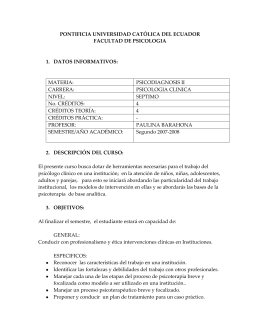 psicodiagnosis ii - Pontificia Universidad Católica del Ecuador