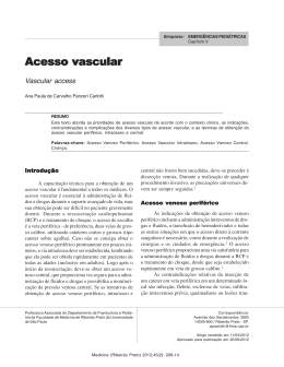 Acesso vascular - Revista Medicina